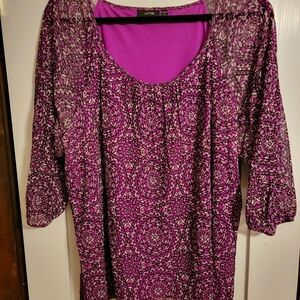 Apt. 9 Women's Purple Patterned Blouse